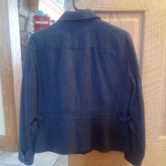 LAUREN Ralph Lauren BLUE TWEED MOTO LAMBSWOOL JACKET SZ. 10 & WOOL/SILK SCARF - Picture 14 of 14